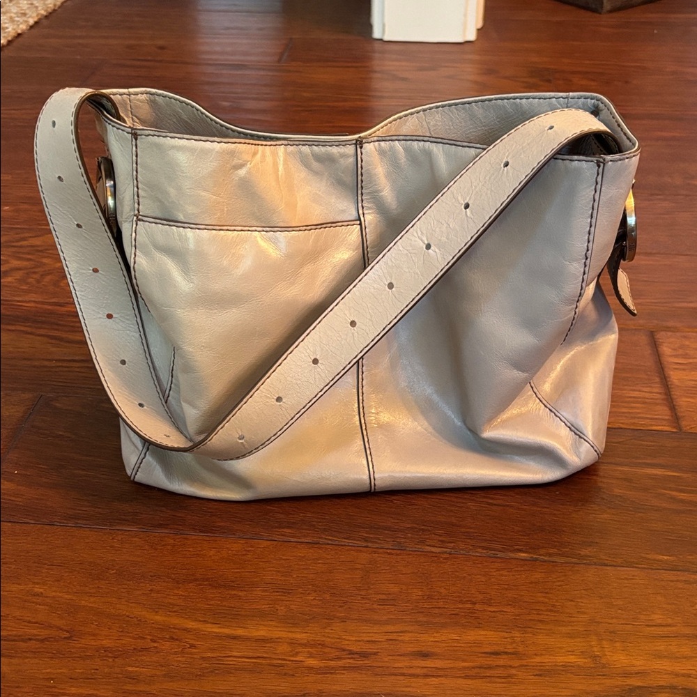 Hobo brand silver leather shoulder bag